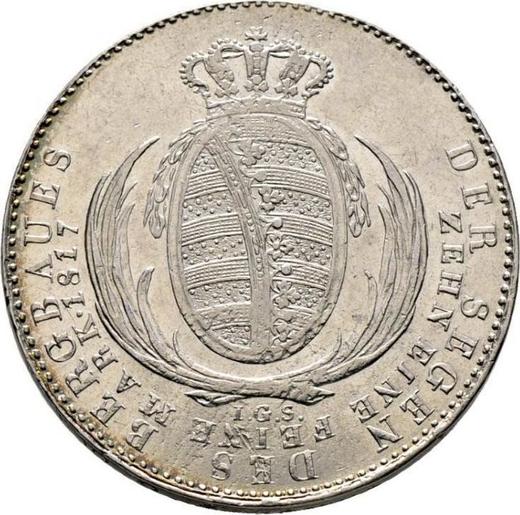 Реверс монеты - Талер 1817 года I.G.S. "Горный" - цена серебряной монеты - Саксония-Альбертина, Фридрих Август I