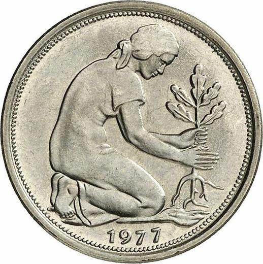 Reverso 50 Pfennige 1977 D - valor de la moneda  - Alemania, RFA