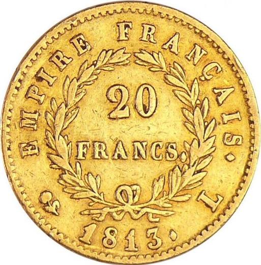 Rewers monety - 20 franków 1813 L "Typ 1809-1815" Bajonna - cena złotej monety - Francja, Napoleon I