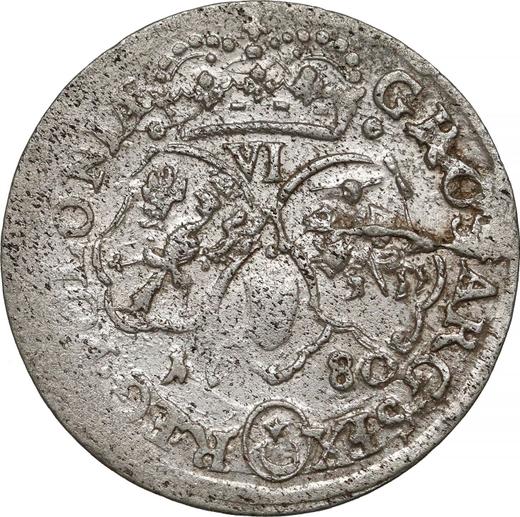 Revers 6 Gröscher 1680 TLB "Typ 1680-1683" - Silbermünze Wert - Polen, Johann III Sobieski