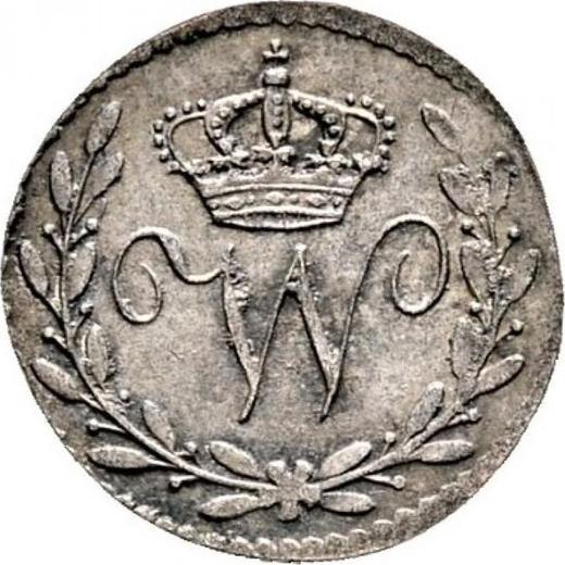 Аверс монеты - 1 крейцер 1818 года - цена серебряной монеты - Вюртемберг, Вильгельм I