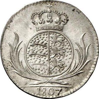 Реверс монеты - 6 крейцеров 1807 года - цена серебряной монеты - Вюртемберг, Фридрих I Вильгельм