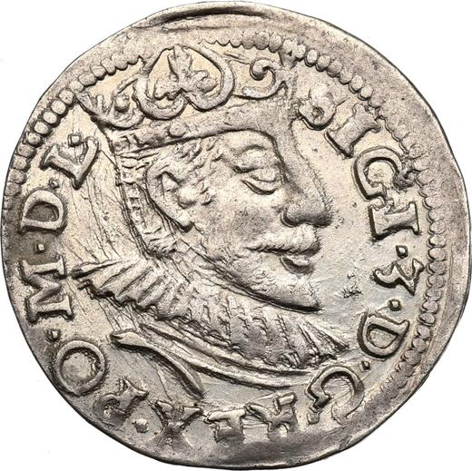 Аверс монеты - Трояк (3 гроша) 1591 года IF "Познаньский монетный двор" - цена серебряной монеты - Польша, Сигизмунд III Ваза
