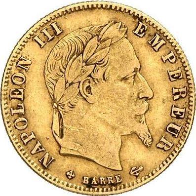 Аверс монеты - 5 франков 1862 года BB "Тип 1862-1869" Страсбург - цена золотой монеты - Франция, Наполеон III