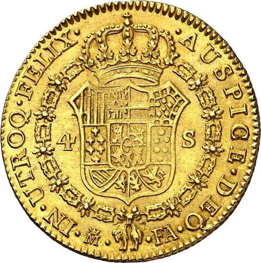 Revers 4 Escudos 1803 M FA - Goldmünze Wert - Spanien, Karl IV