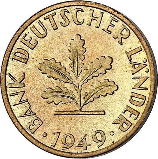 Реверс монеты - 5 пфеннигов 1949 года D "Bank deutscher Länder" - цена  монеты - Германия, ФРГ
