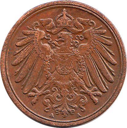 Reverso 1 Pfennig 1897 A "Tipo 1890-1916" - valor de la moneda  - Alemania, Imperio alemán