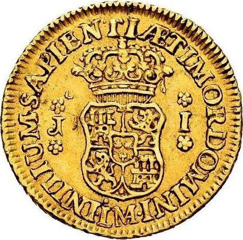 Reverse 1 Escudo 1751 LM J - Gold Coin Value - Peru, Ferdinand VI