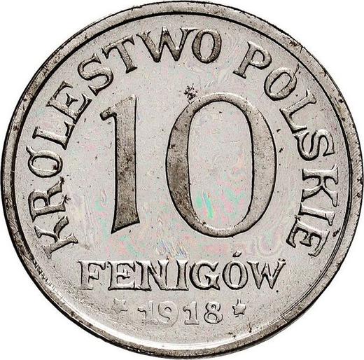 Реверс монеты - 10 пфеннигов 1918 года FF - цена  монеты - Польша, Королевство Польское