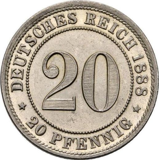 Аверс монеты - 20 пфеннигов 1888 года F "Тип 1887-1888" - цена  монеты - Германия, Германская Империя