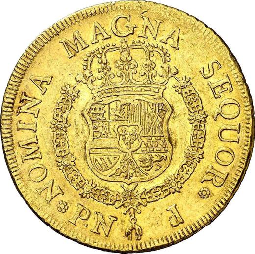 Reverso 8 escudos 1762 PN J "Tipo 1760-1771" - valor de la moneda de oro - Colombia, Carlos III