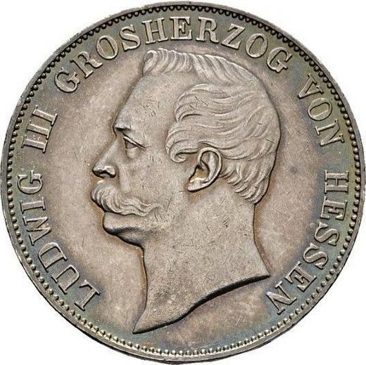 Аверс монеты - Талер 1866 года - цена серебряной монеты - Гессен-Дармштадт, Людвиг III