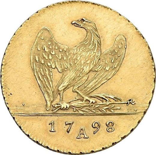 Реверс монеты - Фридрихсдор 1798 года A - цена золотой монеты - Пруссия, Фридрих Вильгельм III