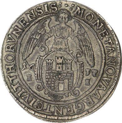 Rewers monety - Dwutalar 1637 II "Toruń" - cena srebrnej monety - Polska, Władysław IV