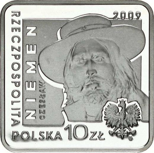 Obverse 10 Zlotych 2009 MW RK "Czeslaw Niemen" Klippe - Silver Coin Value - Poland, III Republic after denomination