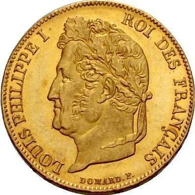 Аверс монеты - 20 франков 1842 года A "Тип 1832-1848" Париж - цена золотой монеты - Франция, Луи-Филипп I