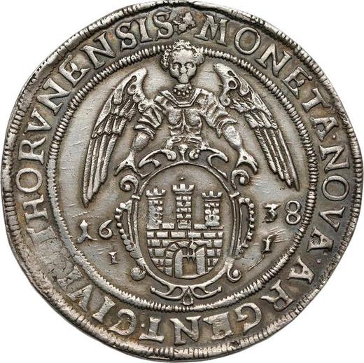 Reverso Tálero 1638 II "Toruń" - valor de la moneda de plata - Polonia, Vladislao IV