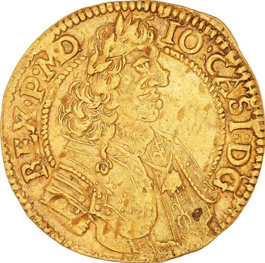 Аверс монеты - Дукат 1649 года GP "Портрет в венке" - цена золотой монеты - Польша, Ян II Казимир