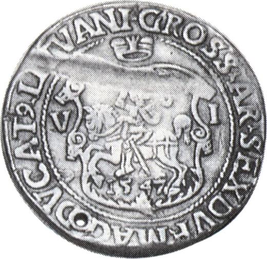 Rewers monety - Szóstak 1547 "Litwa" - cena srebrnej monety - Polska, Zygmunt II August