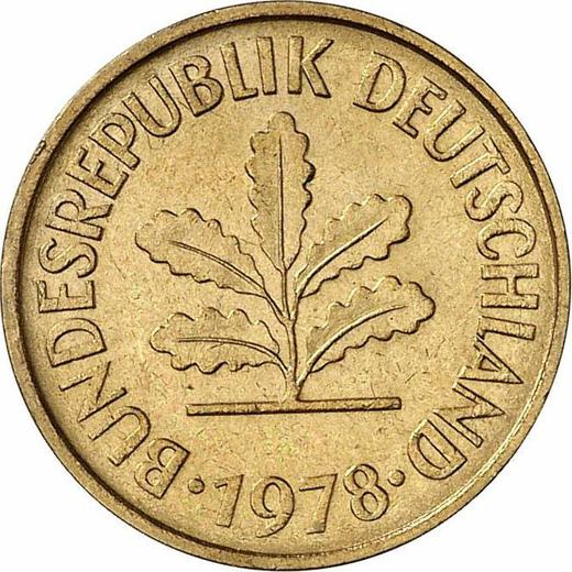 Реверс монеты - 10 пфеннигов 1978 года D - цена  монеты - Германия, ФРГ