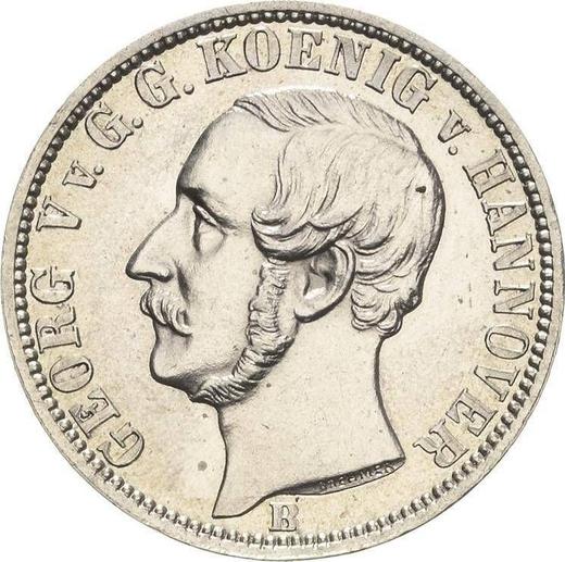 Obverse 1/6 Thaler 1859 B - Silver Coin Value - Hanover, George V