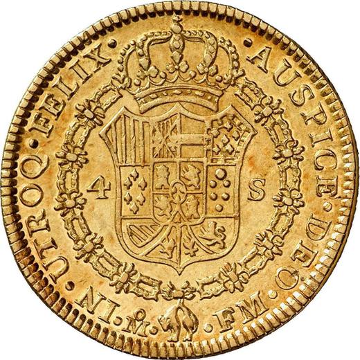 Реверс монеты - 4 эскудо 1789 года Mo FM - цена золотой монеты - Мексика, Карл IV