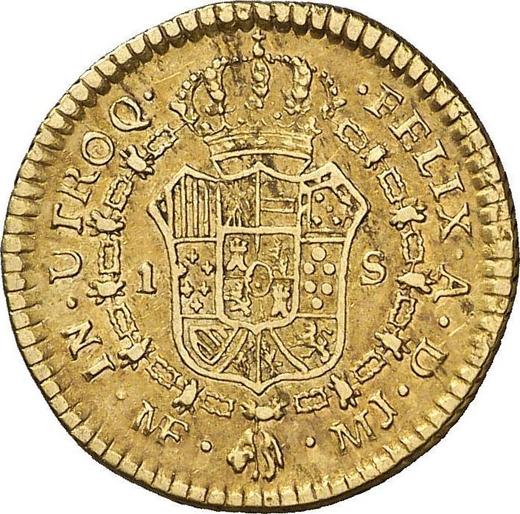 Реверс монеты - 1 эскудо 1778 года MJ - цена золотой монеты - Перу, Карл III