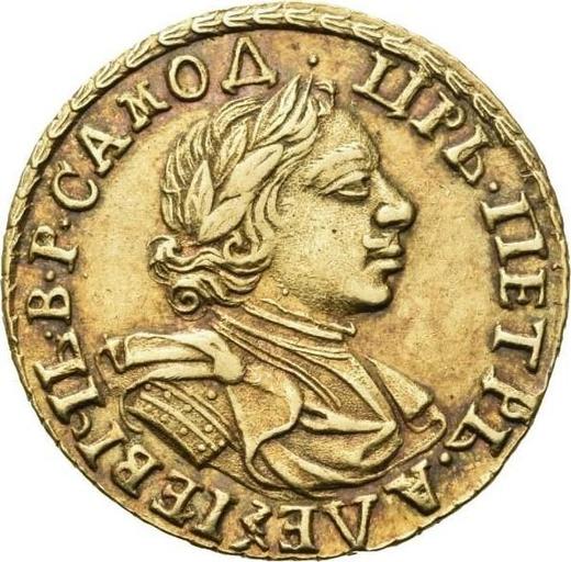 Obverse 2 Roubles 1720 "Portrait in lats" "САМОД" Date together - Gold Coin Value - Russia, Peter I