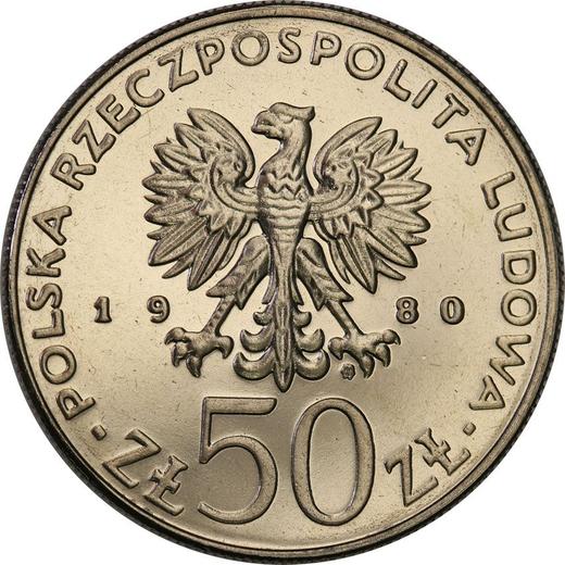 Obverse Pattern 50 Zlotych 1980 MW "Bolesław I the Brave" Nickel -  Coin Value - Poland, Peoples Republic