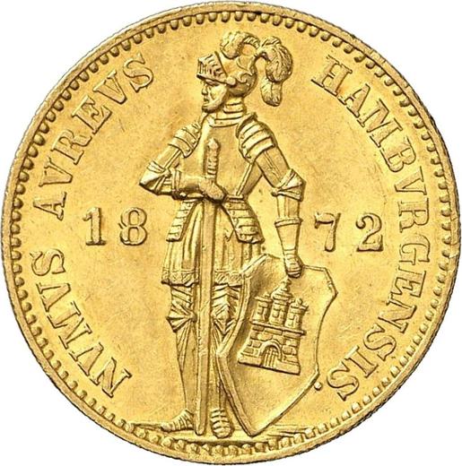 Аверс монеты - Дукат 1872 года B - цена  монеты - Гамбург, Вольный город